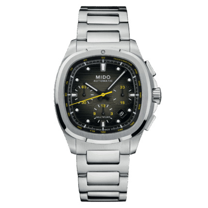 Montre Mido Multifort TV Chronograph Auto Cadran Noir Bracelet Acier + Textile 42MM