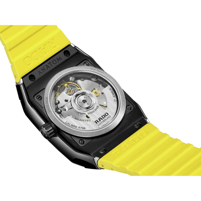 Montre Rado Anatom Automatic Cadran Jaune Bracelet Caoutchouc