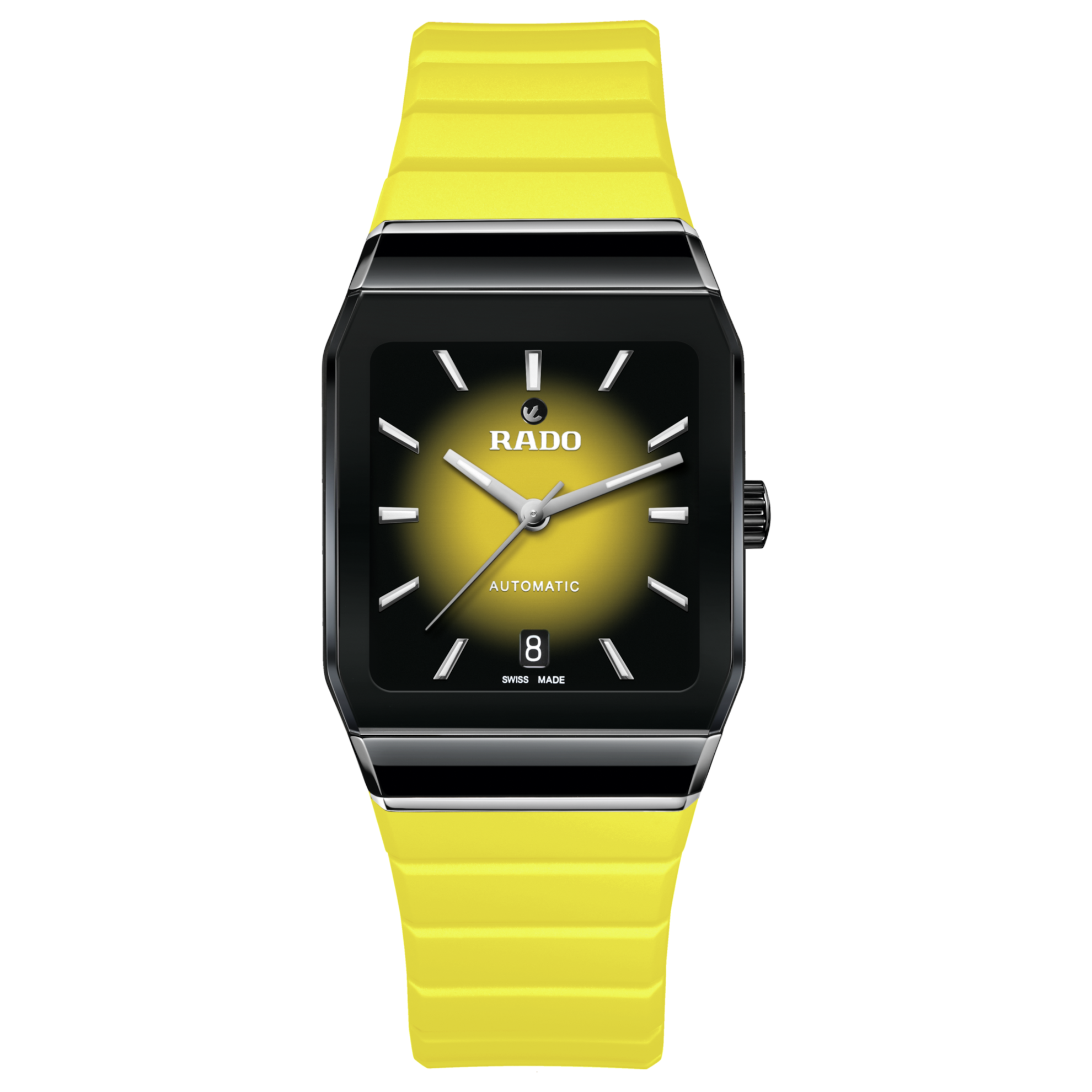 Montre Rado Anatom Automatic Cadran Jaune Bracelet Caoutchouc