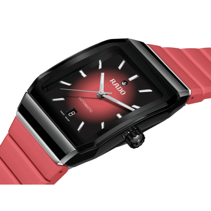 Montre Rado Anatom Automatic Cadran Rouge Bracelet Caoutchouc