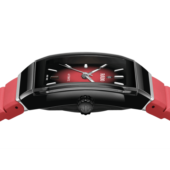 Montre Rado Anatom Automatic Cadran Rouge Bracelet Caoutchouc