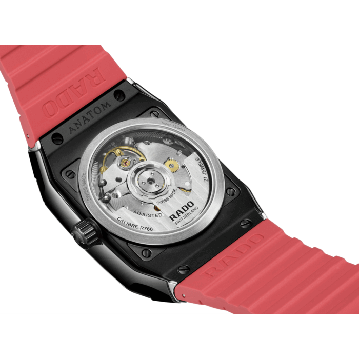 Montre Rado Anatom Automatic Cadran Rouge Bracelet Caoutchouc