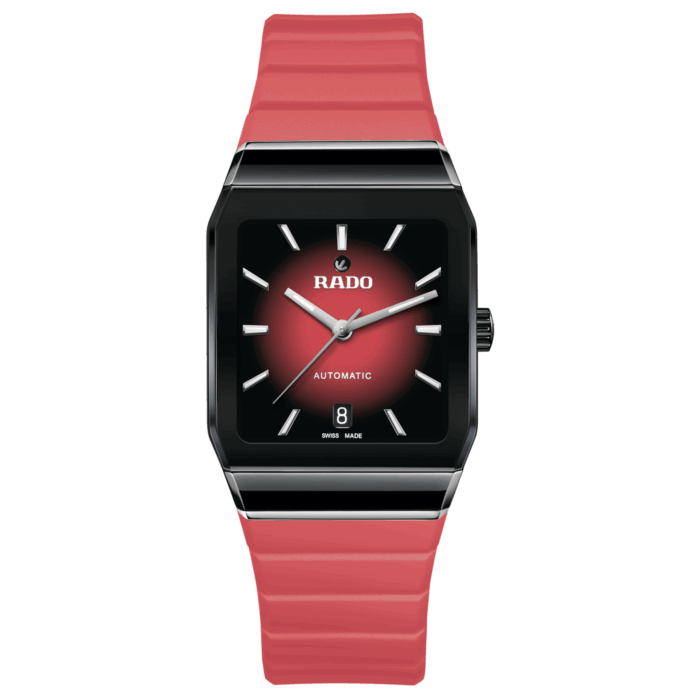 Montre Rado Anatom Automatic Cadran Rouge Bracelet Caoutchouc