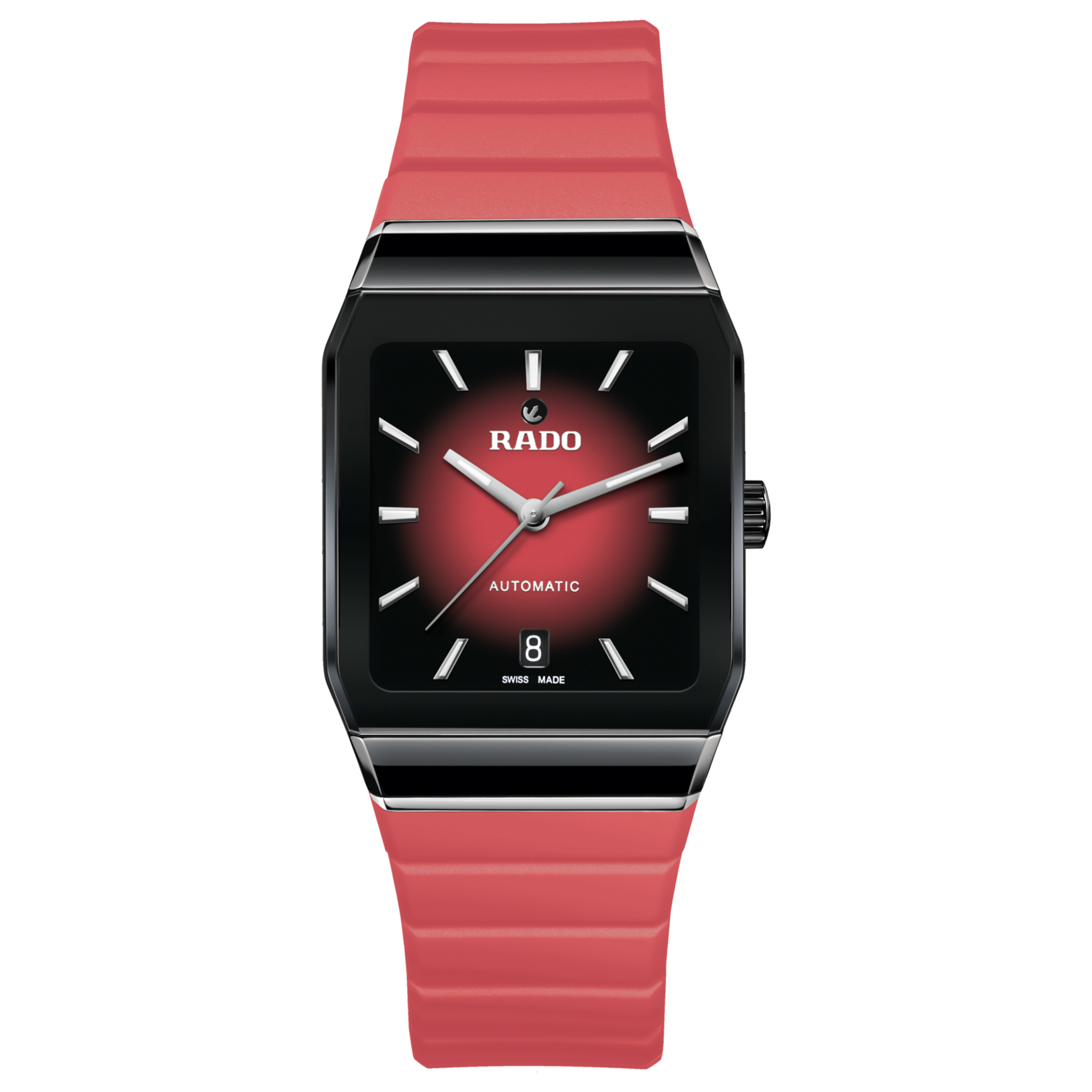 Montre Rado Anatom Automatic Cadran Rouge Bracelet Caoutchouc