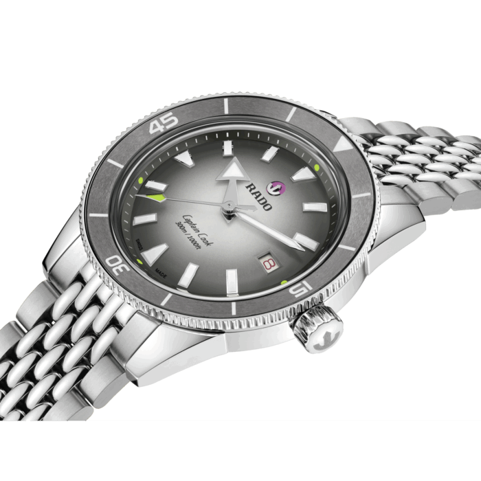Montre Rado Captain Cook x Tennis Limited Auto Cadran Gris Noir Bracelet Acier + Tissu 39MM