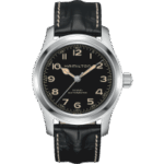 Coffret Spécial Montre Hamilton Khaki Field Murph Auto Cadran Noir Bracelet Acier + Cuir 42MM