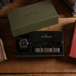Coffret Spécial Montre Hamilton Khaki Field Murph Auto Cadran Noir Bracelet Acier + Cuir 42MM