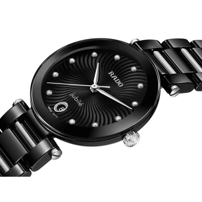Montre Rado LaCoupole Quartz Diamonds Cadran Noir Bracelet Céramique 31MM
