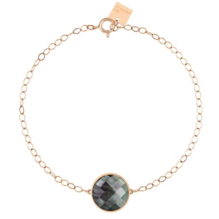 Bracelet Ginette NY Pixie Ever Black MOP Disc Bracelet Or Rose