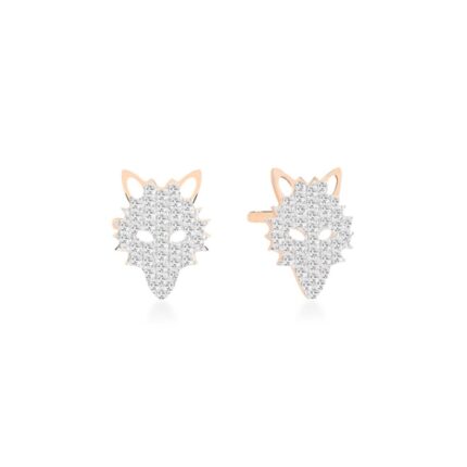 Boucles d'Oreilles Ginette NY Diamonds Wolf Studs Or Rose