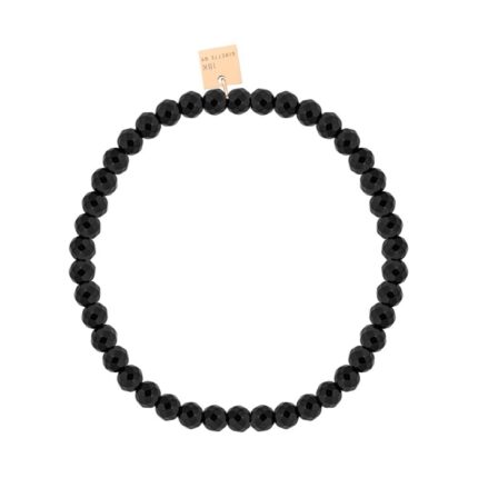 Bracelet Ginette NY Mini Pixie Onyx Bead Or Rose
