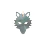 Pendentif Ginette NY Black MOP Wolf Charm Or Rose