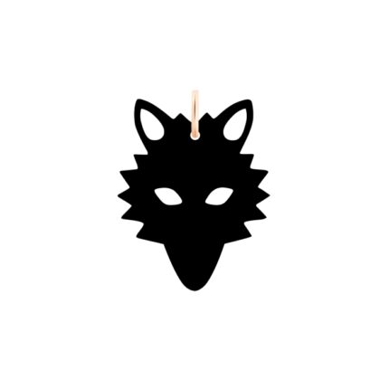 Pendentif Ginette NY Onyx Wolf Charm Or Rose