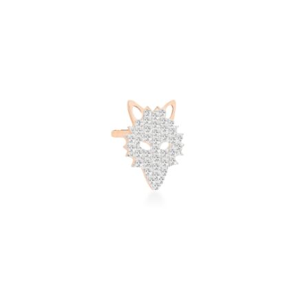 Mono Boucle d'Oreille Ginette NY Solo Diamond Wolf Stud Or Rose