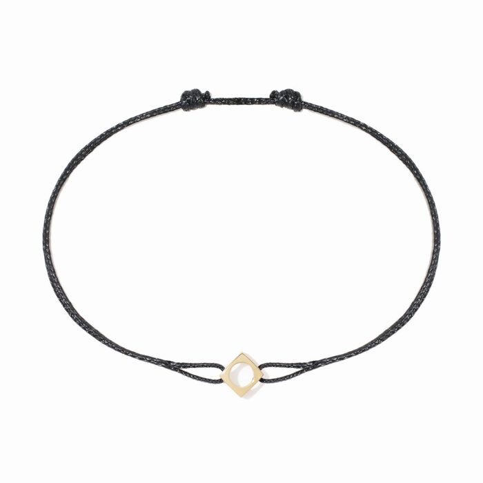 Bracelet Dinh Van Le Pavé Moyen Modèle sur Cordon Or Jaune