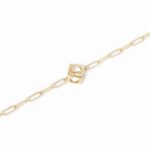 Bracelet Dinh Van Le Cube Le Pavé Petit Modèle sur Chaîne Or Jaune