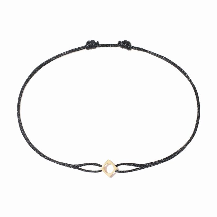 Bracelet Dinh Van Le Pavé Petit Modèle sur Cordon Or Jaune