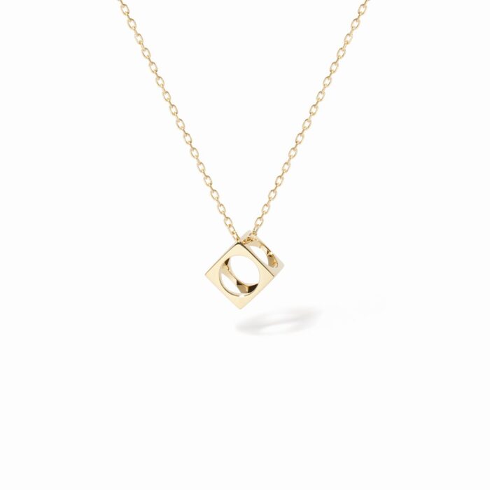 Pendentif Dinh Van Le Pavé Petit Modèle sur Chaîne Or Jaune
