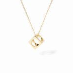 Pendentif Dinh Van Le Pavé Moyen Modèle sur Chaîne Or Jaune