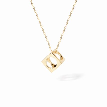 Pendentif Dinh Van Le Pavé Moyen Modèle sur Chaîne Or Jaune
