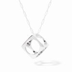 Pendentif Dinh Van Le Pavé Grand Modèle sur Chaîne Argent