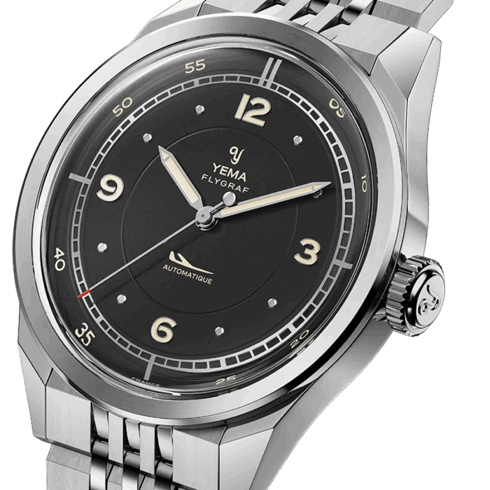 Montre Yema Flygraf Pilot Auto Cadran Noir 38.5MM Montre Yema Flygraf Pilot Auto Cadran Noir 38.5MM