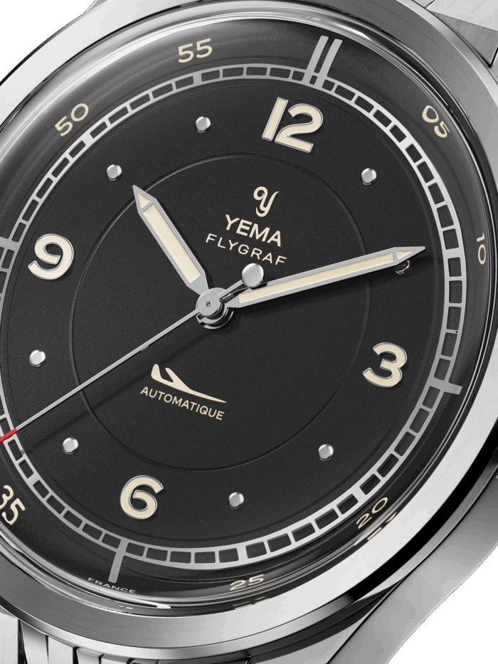 Montre Yema Flygraf Pilot Auto Cadran Noir 38.5MM Montre Yema Flygraf Pilot Auto Cadran Noir 38.5MM