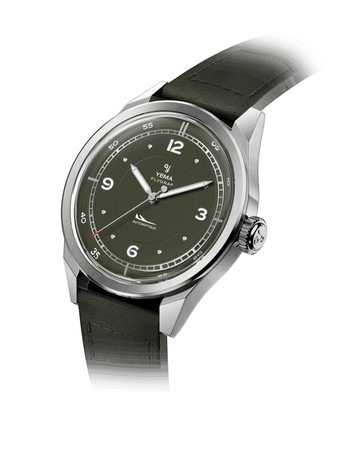 Montre Yema Flygraf Pilot Auto Cadran Vert 38.5MM Montre Yema Flygraf Pilot Auto Cadran Vert 38.5MM