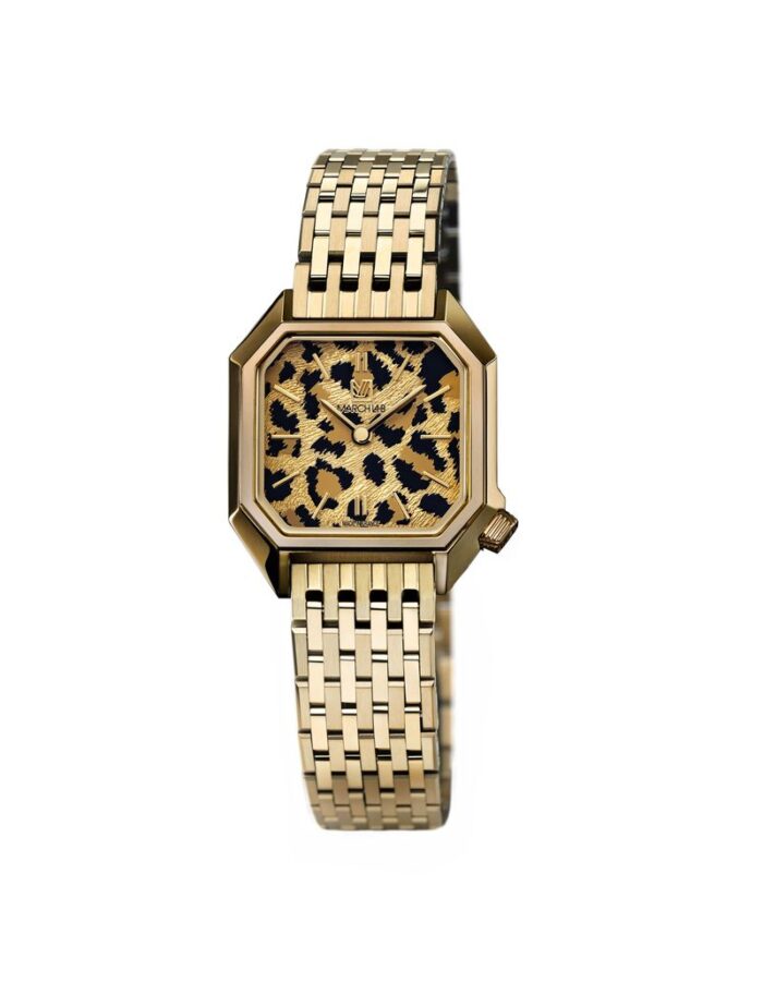 Montre MARCH LA.B Lady Mansart Cheetah Gold Quartz Bracelet Acier