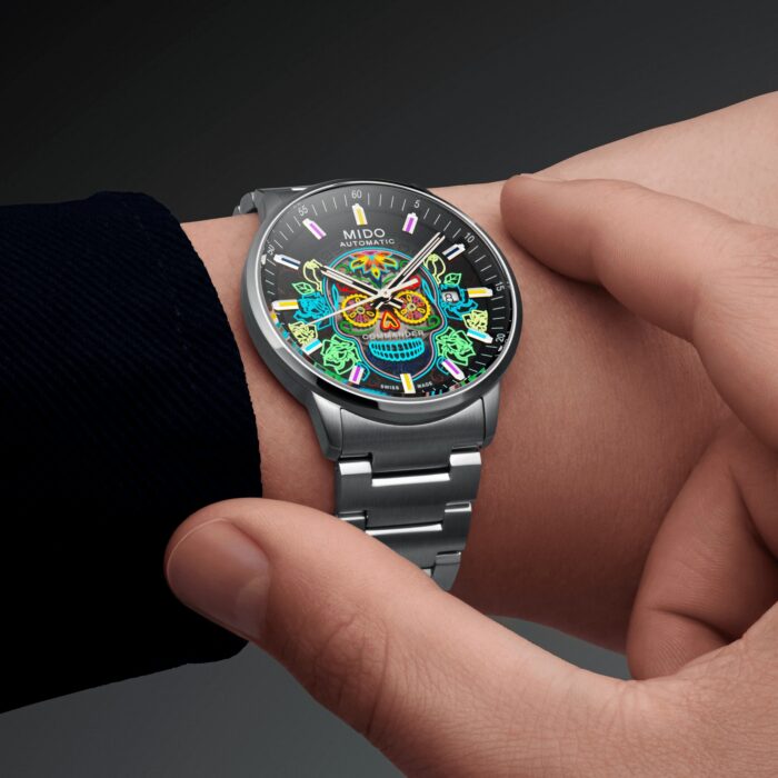 Montre Mido Commander Gradient Catrines Auto 40MM Bracelet Acier + Cuir + Caoutchouc Montre Mido Commander Gradient Catrines Auto 40MM Bracelet Acier + Cuir + Caoutchouc