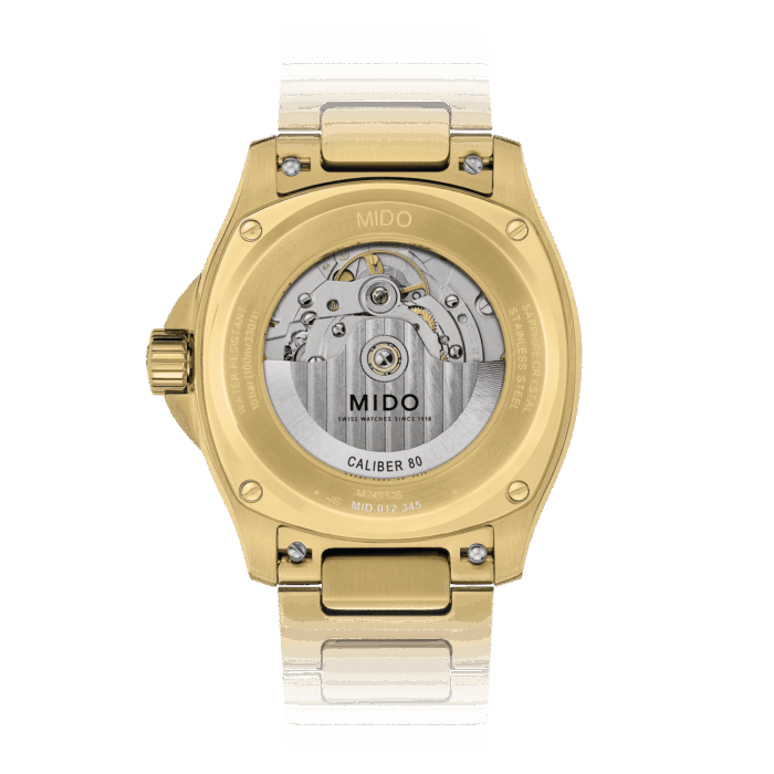Montre Mido Multifort TV Big Date Auto Cadran Noir Champagne Bracelet Acier + Caoutchouc 40MM Montre Mido Multifort TV Big Date Auto Cadran Noir Champagne Bracelet Acier + Caoutchouc 40MM