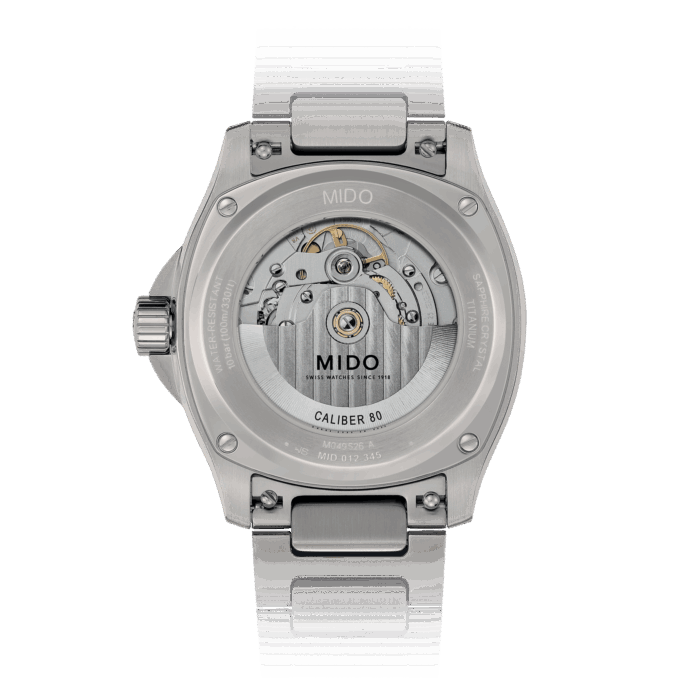 Montre Mido Multifort TV Big Date Titane Auto Cadran Gris Bracelet Acier 40MM