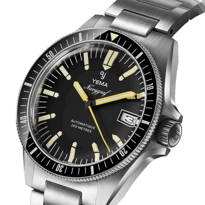 Montre Yema Navygraf Heritage Auto Cadran Noir B39MM Montre Yema Navygraf Heritage Auto Cadran Noir B39MM