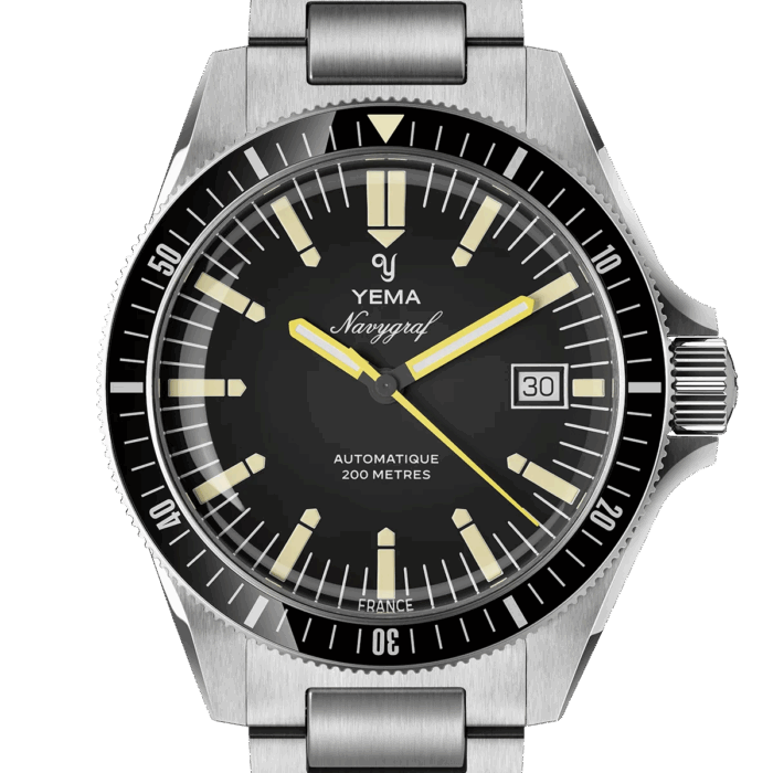 Montre Yema Navygraf Heritage Auto Cadran Noir B39MM Montre Yema Navygraf Heritage Auto Cadran Noir B39MM