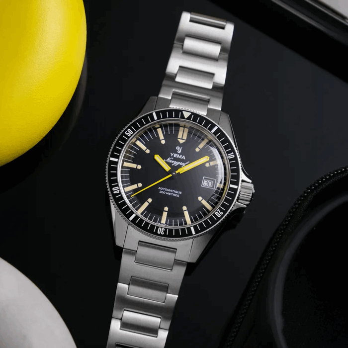Montre Yema Navygraf Heritage Auto Cadran Noir B39MM Montre Yema Navygraf Heritage Auto Cadran Noir B39MM