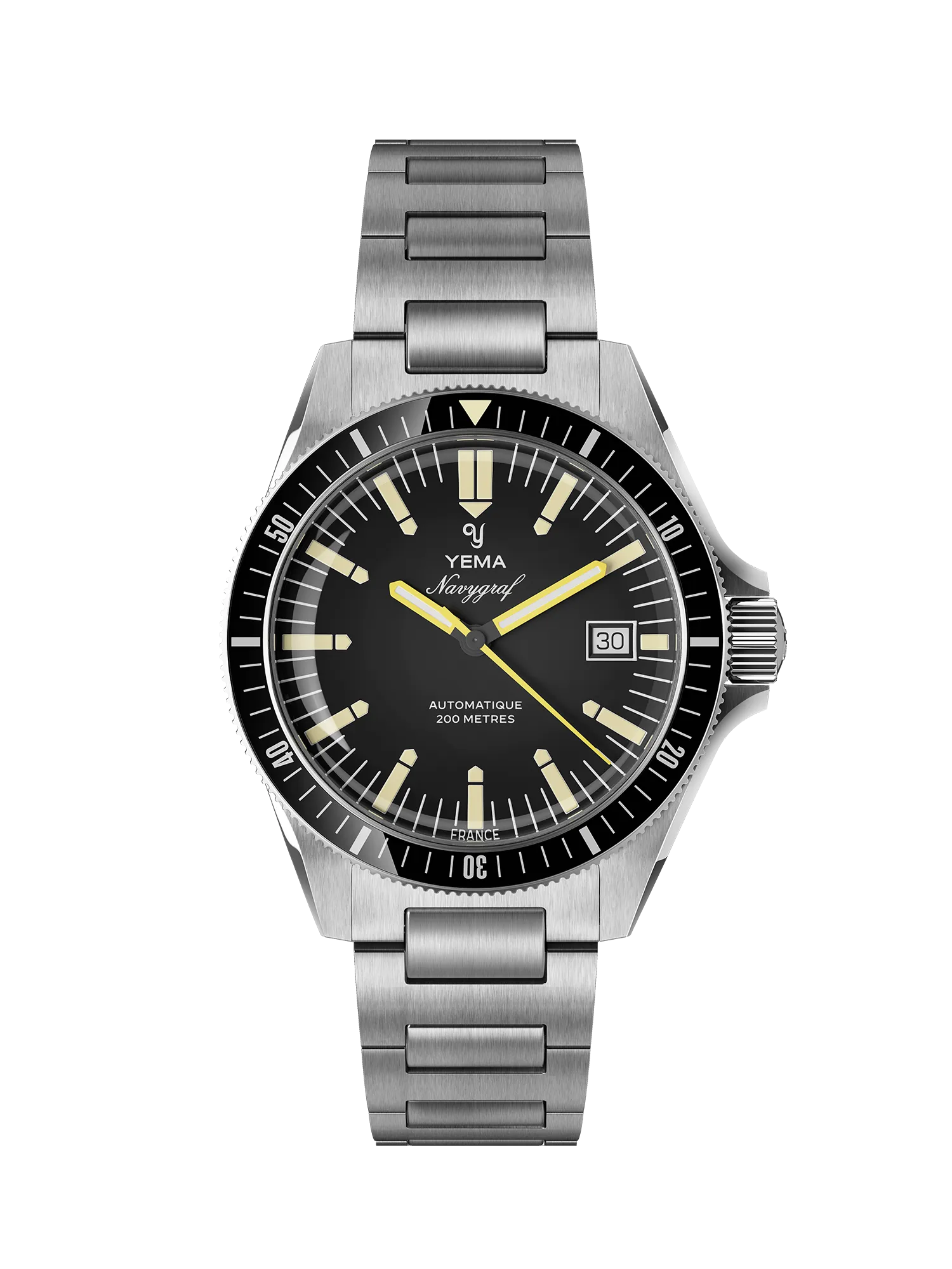 Montre Yema Navygraf Heritage Auto Cadran Noir B39MM Montre Yema Navygraf Heritage Auto Cadran Noir 39MM