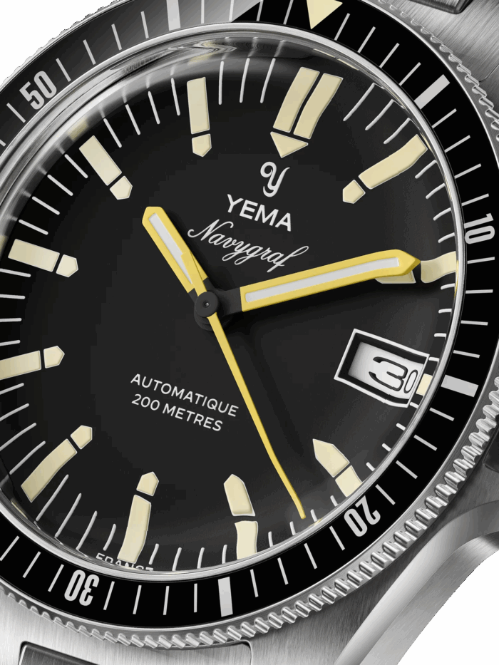 Montre Yema Navygraf Heritage Auto Cadran Noir 39MM Montre Yema Navygraf Heritage Auto Cadran Noir 39MM