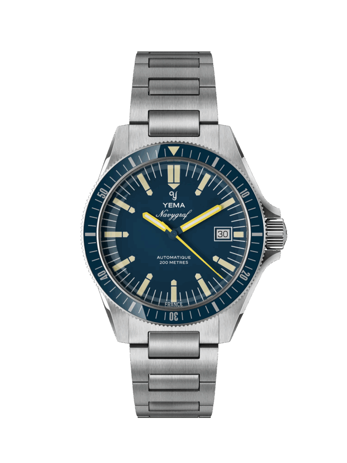 Montre Yema Navygraf Heritage Auto Cadran Bleu 39MM