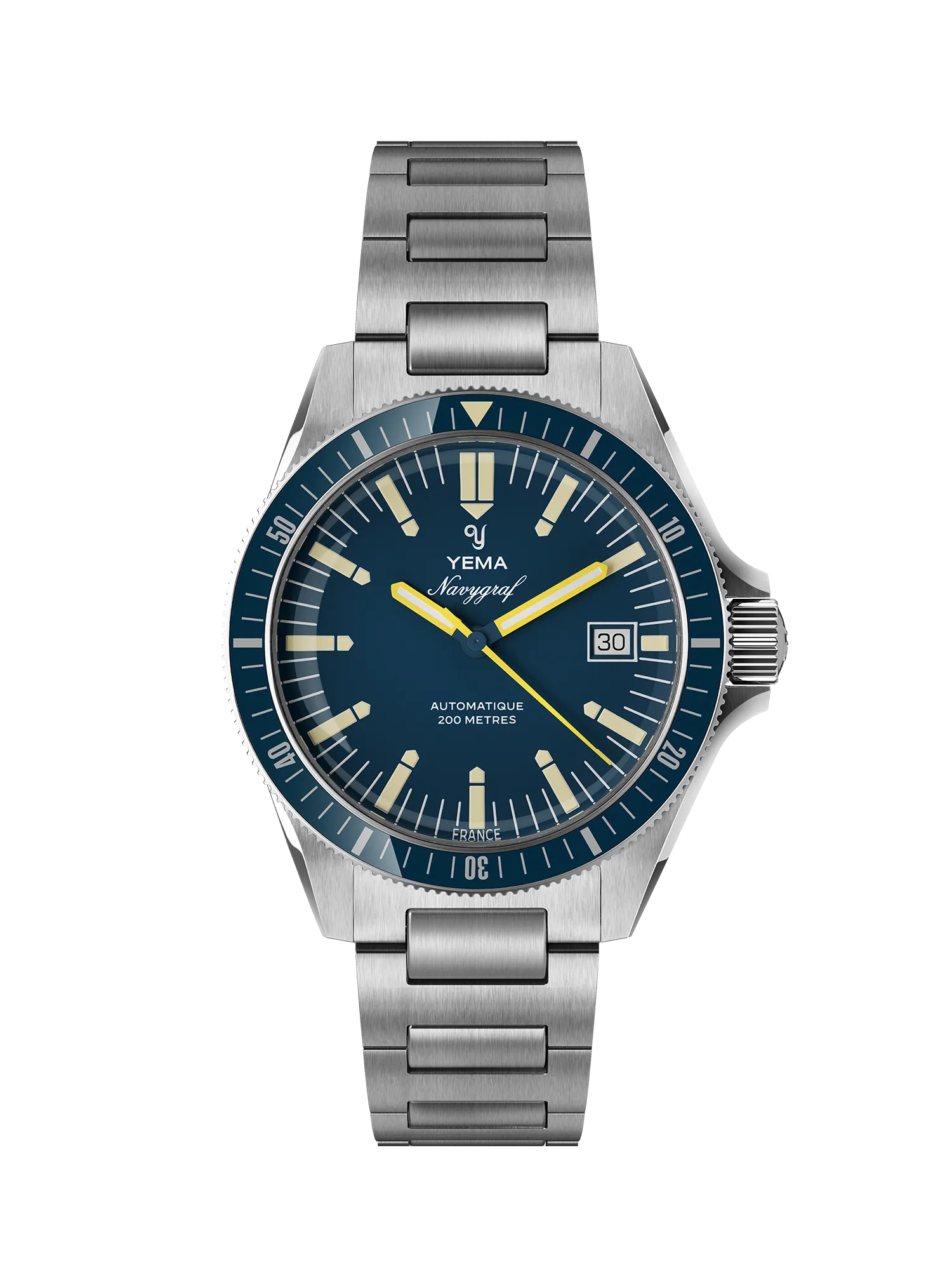 Montre Yema Navygraf Heritage Auto Cadran Bleu 39MM Montre Yema Navygraf Heritage Auto Cadran Bleu 39MM