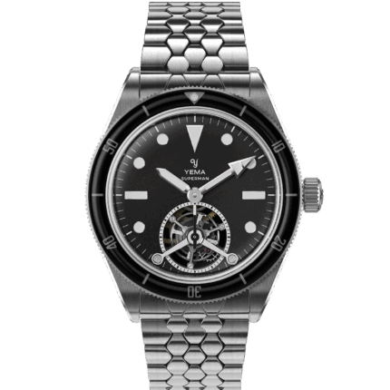 Montre Yema Superman Tourbillon CMM.31 Limited Edition Cadran Noir Bracelet Caoutchouc 43MM