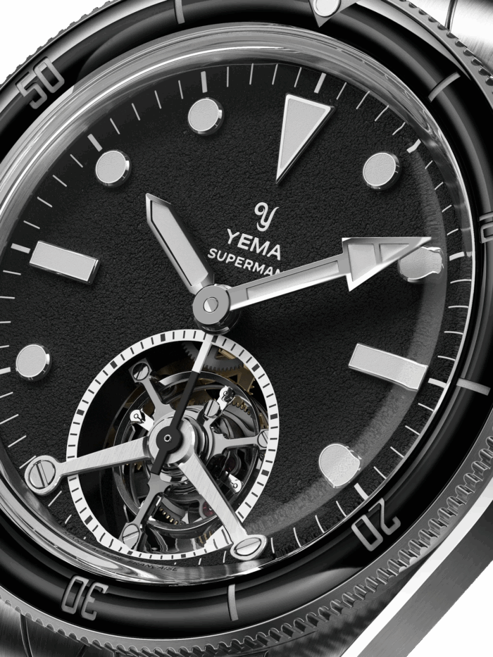 Montre Yema Superman Tourbillon CMM.31 Limited Edition Cadran Noir Bracelet Caoutchouc 43MM Montre Yema Superman Tourbillon CMM.31 Limited Edition Cadran Noir Bracelet Caoutchouc 43MM