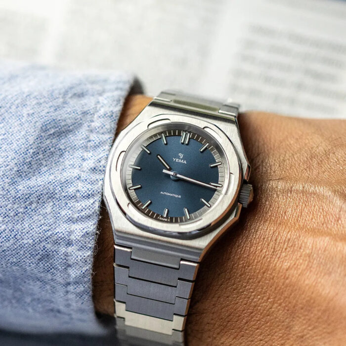 Montre Yema Urban Traveller Auto Cadran Bleu 39MM Montre Yema Urban Traveller Auto Cadran Bleu 39MM