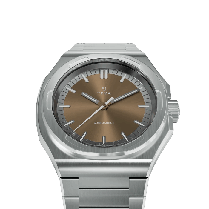 Montre Yema Urban Traveller Auto Cadran Brun 39MM