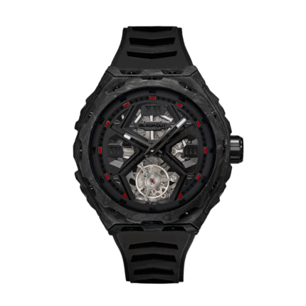 Montre Blackout Watches XPE Tourbillon Black Red Bracelet Caoutchouc 42.5MM