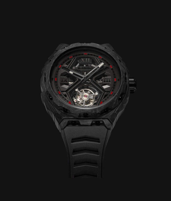 Montre Blackout Watches XPE Tourbillon Black Red Bracelet Caoutchouc 42.5MM Montre Blackout Watches XPE Tourbillon Black Red Bracelet Caoutchouc 42.5MM