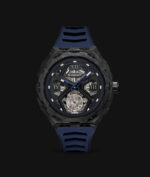 Montre Blackout Watches XPE Tourbillon Black Blue Bracelet Caoutchouc 42.5MM