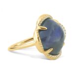 Bague Morganne Bello Songe Labradorite et Entourage Diamants Or Jaune