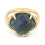 Bague Morganne Bello Songe Labradorite et Entourage Diamants Or Jaune
