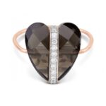 Bague Morganne Bello Infinite Love Quartz Fumé et Diamants Or Rose