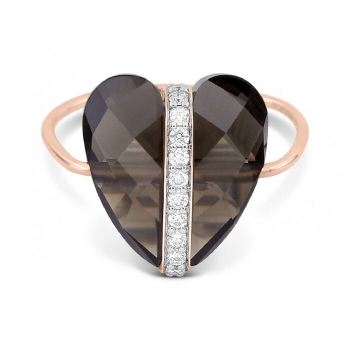 Bague Morganne Bello Infinite Love Quartz Fumé et Diamants Or Rose Bague Morganne Bello Infinite Love Quartz Fumé et Diamants Or Rose